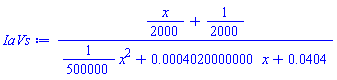 ((1/2000)*x+1/2000)/((1/500000)*x^2+0.4020000000e-3*x+0.404e-1)