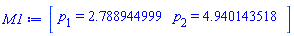 Vector[row](2, {(1) = p[1] = 2.788944999, (2) = p[2] = 4.940143518})
