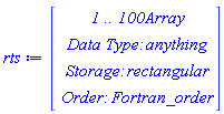rts := Array(1..100, {(1) = 0.1999700038e-3, (2) = 0.4000199997e-3, (3) = 0.5999100115e-3, (4) = 0.8000399994e-3, (5) = 0.9998500192e-3, (6) = 0.1200059999e-2, (7) = 0.1399790026e-2, (8) = 0.1600079999e-2, (9) = 0.1799730034e-2, (10) = 0.2000099998e-2, (11) = 0.2199670042e-2, (12) = 0.2400119998e-2, (13) = 0.2599610049e-2, (14) = 0.2800139998e-2, (15) = 0.2999550057e-2, (16) = 0.3200159998e-2, (17) = 0.3399490064e-2, (18) = 0.3600179998e-2, (19) = 0.3799430071e-2, (20) = 0.4000199999e-2, (21) = 0.4199370078e-2, (22) = 0.4400219999e-2, (23) = 0.4599310085e-2, (24) = 0.4800240000e-2, (25) = 0.4999250092e-2, (26) = 0.5200260000e-2, (27) = 0.5399190099e-2, (28) = 0.5600280001e-2, (29) = 0.5799130106e-2, (30) = 0.6000300002e-2, (31) = 0.6199070112e-2, (32) = 0.6400320003e-2, (33) = 0.6599010118e-2, (34) = 0.6800340005e-2, (35) = 0.6998950124e-2, (36) = 0.7200360006e-2, (37) = 0.7398890130e-2, (38) = 0.7600380008e-2, (39) = 0.7798830136e-2, (40) = 0.8000400010e-2, (41) = 0.8198770141e-2, (42) = 0.8400420012e-2, (43) = 0.8598710146e-2, (44) = 0.8800440015e-2, (45) = 0.8998650151e-2, (46) = 0.9200460017e-2, (47) = 0.9398590155e-2, (48) = 0.9600480020e-2, (49) = 0.9798530160e-2, (50) = 0.1000050002e-1, (51) = 0.1019847016e-1, (52) = 0.1040052002e-1, (53) = 0.1059841016e-1, (54) = 0.1080054003e-1, (55) = 0.1099835017e-1, (56) = 0.1120056003e-1, (57) = 0.1139829017e-1, (58) = 0.1160058004e-1, (59) = 0.1179823017e-1, (60) = 0.1200060004e-1, (61) = 0.1219817017e-1, (62) = 0.1240062005e-1, (63) = 0.1259811018e-1, (64) = 0.1280064005e-1, (65) = 0.1299805018e-1, (66) = 0.1320066006e-1, (67) = 0.1339799018e-1, (68) = 0.1360068006e-1, (69) = 0.1379793018e-1, (70) = 0.1400070007e-1, (71) = 0.1419787018e-1, (72) = 0.1440072008e-1, (73) = 0.1459781018e-1, (74) = 0.1480074008e-1, (75) = 0.1499775018e-1, (76) = 0.1520076009e-1, (77) = 0.1539769018e-1, (78) = 0.1560078010e-1, (79) = 0.1579763018e-1, (80) = 0.1600080011e-1, (81) = 0.1619757018e-1, (82) = 0.1640082012e-1, (83) = 0.1659751017e-1, (84) = 0.1680084013e-1, (85) = 0.1699745017e-1, (86) = 0.1720086014e-1, (87) = 0.1739739017e-1, (88) = 0.1760088015e-1, (89) = 0.1779733016e-1, (90) = 0.1800090016e-1, (91) = 0.1819727016e-1, (92) = 0.1840092017e-1, (93) = 0.1859721016e-1, (94) = 0.1880094019e-1, (95) = 0.1899715015e-1, (96) = 0.1920096020e-1, (97) = 0.1939709014e-1, (98) = 0.1960098021e-1, (99) = 0.1979703014e-1, (100) = 0.2000100023e-1})
