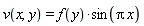 v(x, y) = f(y)*sin(Pi*x)
