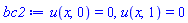 u(x, 0) = 0, u(x, 1) = 0