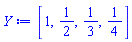[1, 1/2, 1/3, 1/4]