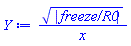 abs(`freeze/R0`)^(1/2)/x