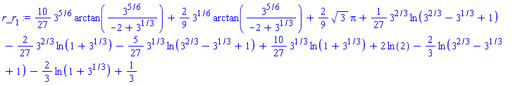 (10/27)*3^(5/6)*arctan(3^(5/6)/(-2+3^(1/3)))+(2/9)*3^(1/6)*arctan(3^(5/6)/(-2+3^(1/3)))+(2/9)*3^(1/2)*Pi+(1/27)*3^(2/3)*ln(3^(2/3)-3^(1/3)+1)-(2/27)*3^(2/3)*ln(1+3^(1/3))-(5/27)*3^(1/3)*ln(3^(2/3)-3^(1/3)+1)+(10/27)*3^(1/3)*ln(1+3^(1/3))+2*ln(2)-(2/3)*ln(3^(2/3)-3^(1/3)+1)-(2/3)*ln(1+3^(1/3))+1/3