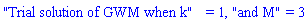 "Trial solution of GWM when k" = 1, "and M" = 3