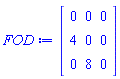 Matrix(3, 3, {(1, 1) = 0, (1, 2) = 0, (1, 3) = 0, (2, 1) = 4, (2, 2) = 0, (2, 3) = 0, (3, 1) = 0, (3, 2) = 8, (3, 3) = 0})