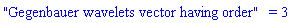 "Gegenbauer wavelets vector having order" = 3