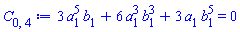 3*a[1]^5*b[1]+6*a[1]^3*b[1]^3+3*a[1]*b[1]^5 = 0