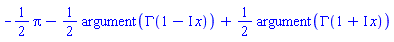 -(1/2)*Pi-(1/2)*argument(GAMMA(1-I*x))+(1/2)*argument(GAMMA(1+I*x))