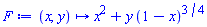 proc (x, y) options operator, arrow; x^2+y*(1-x)^(3/4) end proc