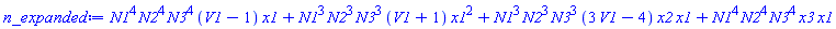 N1^4*N2^4*N3^4*(V1-1)*x1+N1^3*N2^3*N3^3*(V1+1)*x1^2+N1^3*N2^3*N3^3*(3*V1-4)*x2*x1+N1^4*N2^4*N3^4*x3*x1