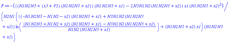 -((N1*N2*N3+(x3+V1)*(N1*N2*N3+x2))*(N1*N2*N3+x1)-2*N3*N1*N2*(N1*N2*N3+x2))*x1*(N1*N2*N3+x2)^2/(N2*N1*(((-N1*N2*N3-N1*N2-x2)*(N1*N2*N3+x1)+N3*N1*N2*(N1*N2*N3+x2))*ln(((N1*N2*N3+N1*N2+x2)*(N1*N2*N3+x1)-N3*N1*N2*(N1*N2*N3+x2))/(N1*N2*(N1*N2*N3+x1)))+(N1*N2*N3+x2)*x1)*(N1*N2*N3+x1))