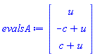 Vector(3, {(1) = u, (2) = -c+u, (3) = c+u})