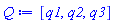 Q := [q1, q2, q3]