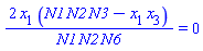 2*x[1]*(N1*N2*N3-x[1]*x[3])/(N1*N2*N6) = 0