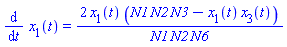 diff(x[1](t), t) = 2*x[1](t)*(N1*N2*N3-x[1](t)*x[3](t))/(N1*N2*N6)