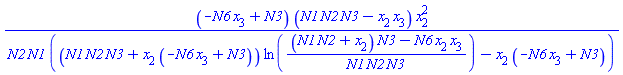 (-N6*x[3]+N3)*(N1*N2*N3-x[2]*x[3])*x[2]^2/(N2*N1*((N1*N2*N3+x[2]*(-N6*x[3]+N3))*ln(((N1*N2+x[2])*N3-N6*x[2]*x[3])/(N1*N2*N3))-x[2]*(-N6*x[3]+N3)))