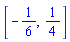 [-1/6, 1/4]