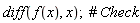 diff(f(x), x)