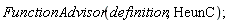 FunctionAdvisor(definition, HeunC)