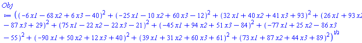((-6*x1-68*x2+6*x3-40)^2+(-25*x1-10*x2+60*x3-12)^2+(32*x1+40*x2+41*x3+93)^2+(26*x1+93*x2-87*x3+29)^2+(75*x1-22*x2-22*x3-21)^2+(-45*x1+94*x2+51*x3-84)^2+(-77*x1+25*x2-86*x3-55)^2+(-90*x1+50*x2+12*x3+40)^2+(39*x1+31*x2+60*x3+61)^2+(73*x1+87*x2+44*x3+89)^2)^(1/2)