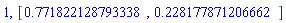 1, [HFloat(0.7718221287933378), HFloat(0.22817787120666155)]