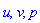 u, v, p