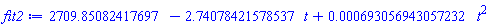 HFloat(2709.8508241769696)-HFloat(2.740784215785366)*t+HFloat(6.930569430572319e-4)*t^2
