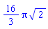 (16/3)*Pi*2^(1/2)