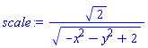 2^(1/2)/(-x^2-y^2+2)^(1/2)