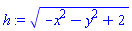 (-x^2-y^2+2)^(1/2)