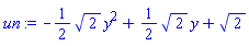 -(1/2)*2^(1/2)*y^2+(1/2)*2^(1/2)*y+2^(1/2)