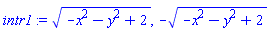 (-x^2-y^2+2)^(1/2), -(-x^2-y^2+2)^(1/2)