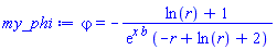 varphi = -(ln(r)+1)/(exp(x*b)*(-r+ln(r)+2))