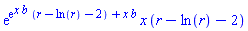 exp(exp(x*b)*(r-ln(r)-2)+x*b)*x*(r-ln(r)-2)