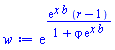 exp(exp(x*b)*(r-1)/(1+varphi*exp(x*b)))