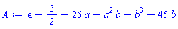 epsilon-3/2-26*a-a^2*b-b^3-45*b