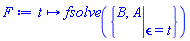 proc (t) options operator, arrow; fsolve({B, eval(A, epsilon = t)}) end proc