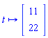 proc (t) options operator, arrow; Vector(2, {(1) = 11, (2) = 22}) end proc
