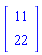 Vector(2, {(1) = 11, (2) = 22})