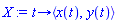 X := proc (t) options operator, arrow; `<,>`(x(t), y(t)) end proc