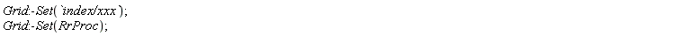 Grid:-Set(`index/xxx`);