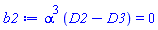 alpha^3*(D2-D3) = 0