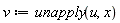 v := unapply(u, x)