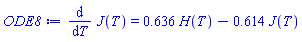 diff(J(T), T) = .636*H(T)-.614*J(T)
