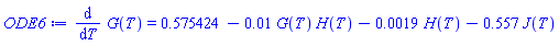 diff(G(T), T) = .575424-0.1e-1*G(T)*H(T)-0.19e-2*H(T)-.557*J(T)