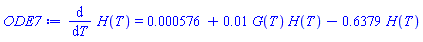 diff(H(T), T) = 0.576e-3+0.1e-1*G(T)*H(T)-.6379*H(T)