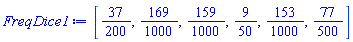 [37/200, 169/1000, 159/1000, 9/50, 153/1000, 77/500]