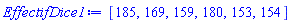 [185, 169, 159, 180, 153, 154]