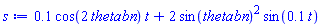 .1*cos(2*thetabn)*t+2*sin(thetabn)^2*sin(.1*t)